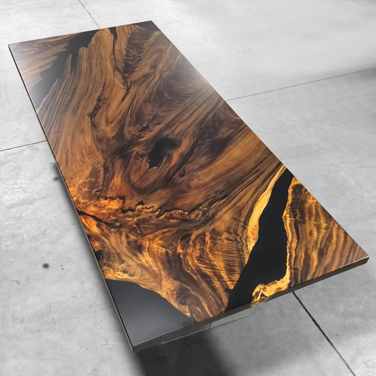 One-piece natural wood luxury vintage style dining table for 10 people - MOOKA FURNITURE