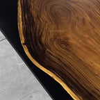 One-of-a-Kind two tone solid wood epoxy dining table for 8 people - MOOKA FURNITURE