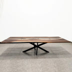 Custom made 10ft Black walnut river table with base - MOOKA FURNITURE