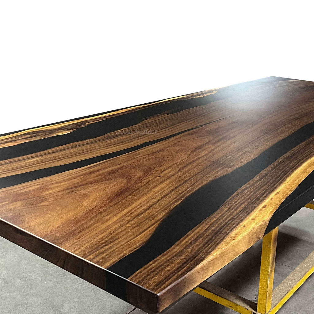Large size unique river table communal table 10ft long for 10-12 people - MOOKA FURNITURE