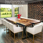 Upscale dining table with widened design and black epoxy on sides - MOOKA FURNITURE