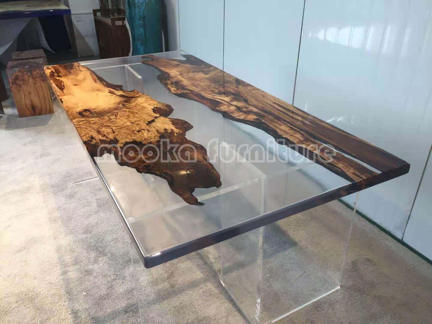 Resin Wood Dining Table - MOOKAFURNITURE