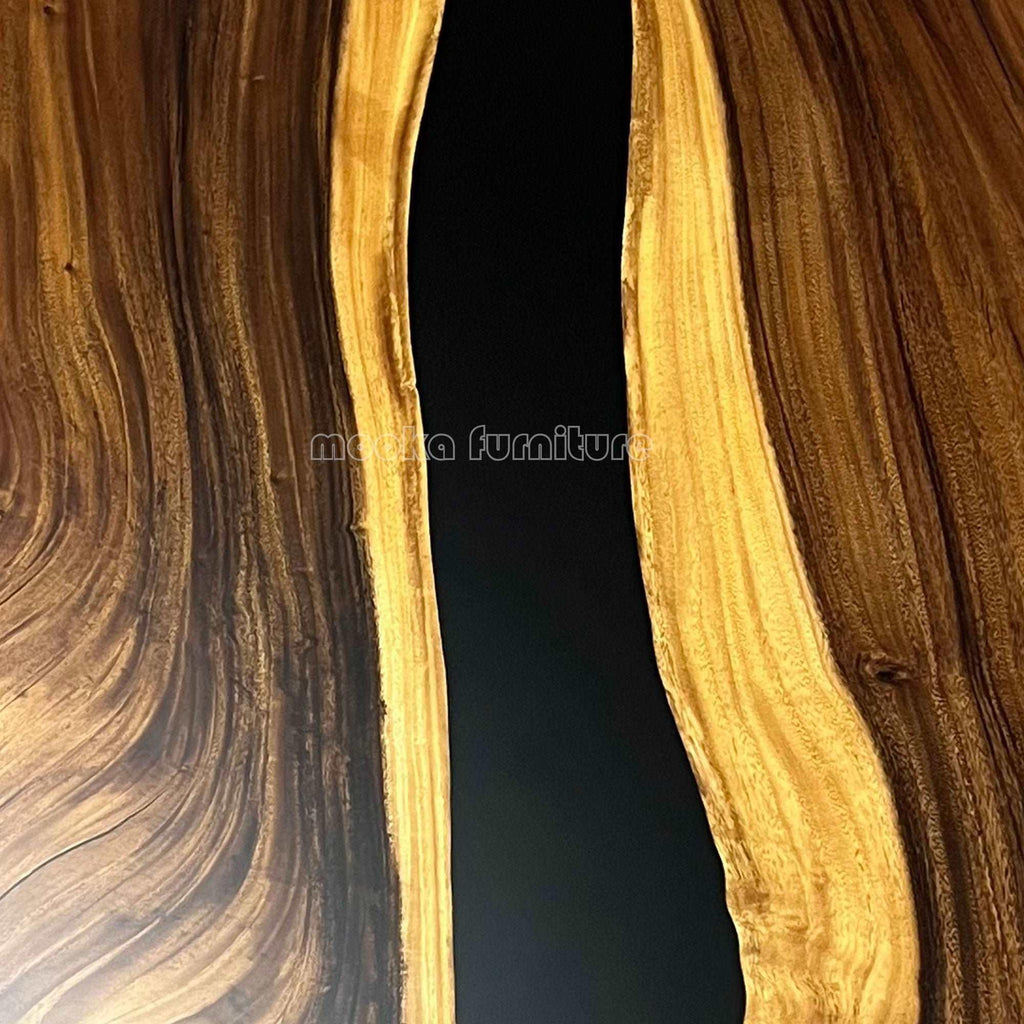 107 inch black resin wood dining table for 8 10 - MOOKA FURNITURE