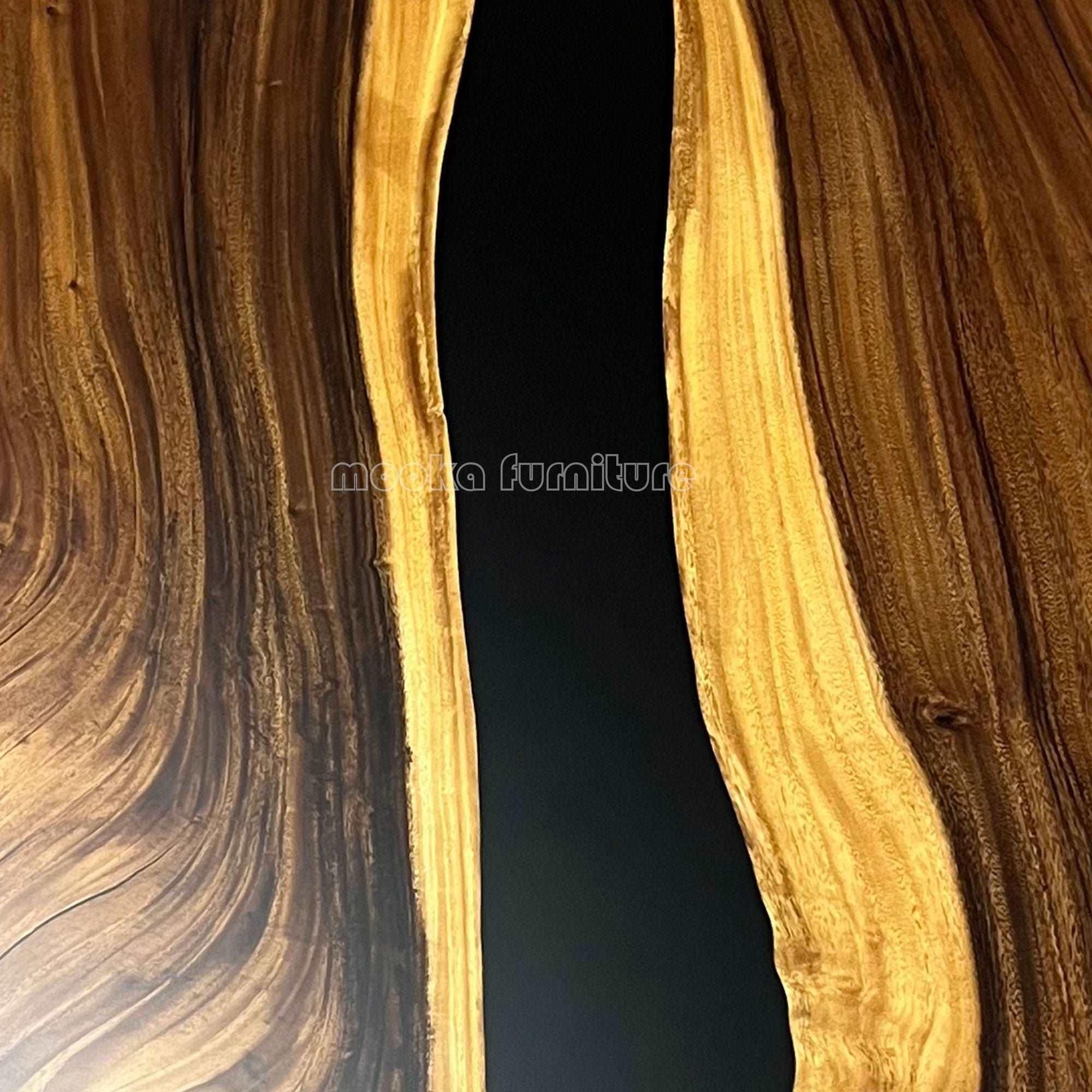 107 inch black resin wood dining table for 8 10 - MOOKA FURNITURE