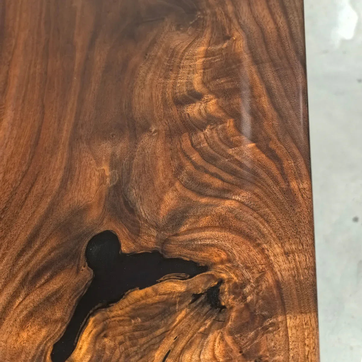 Unique blue epoxy river table with black walnut wood dining table 8 - MOOKA FURNITURE