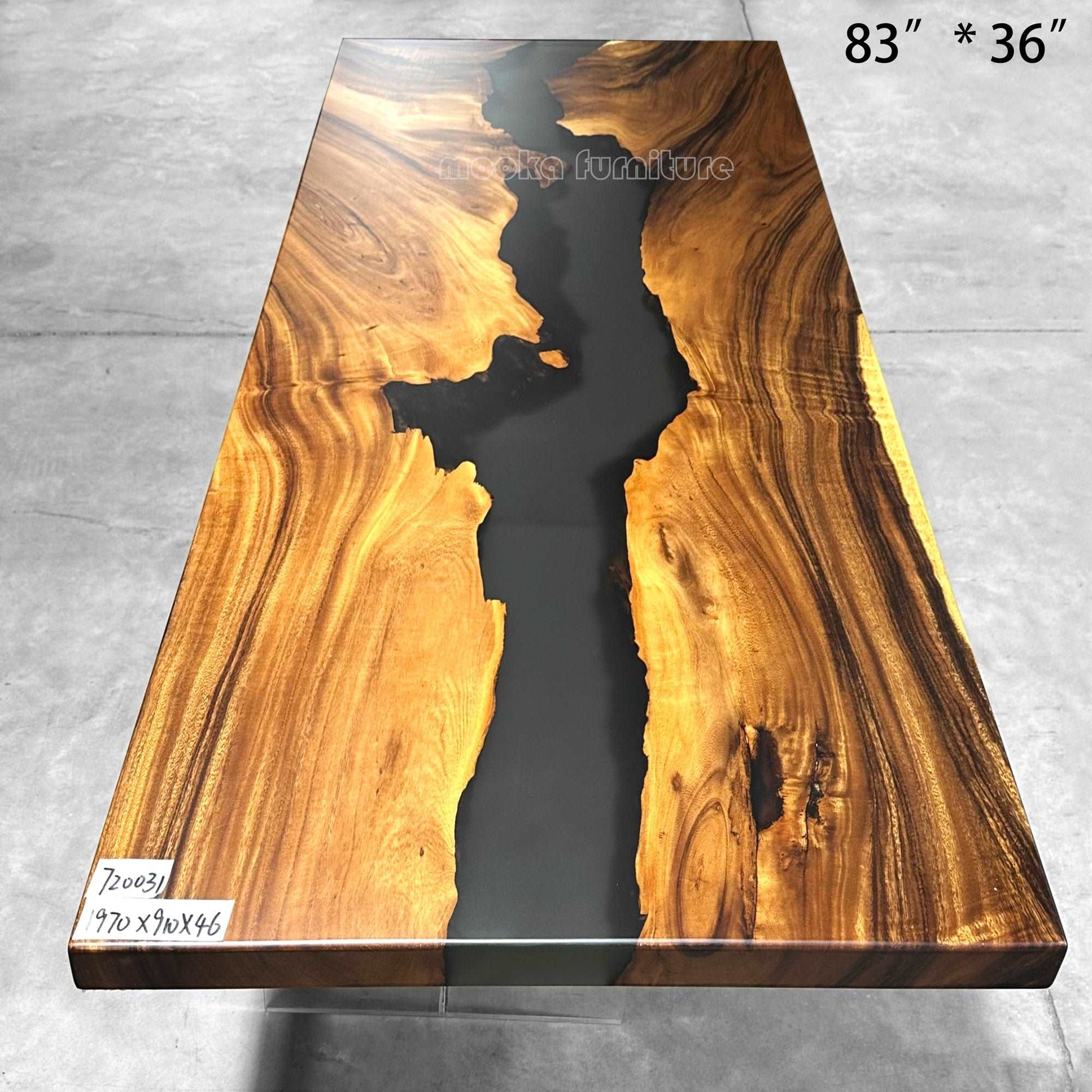 Resin Wood Dining Table - MOOKAFURNITURE