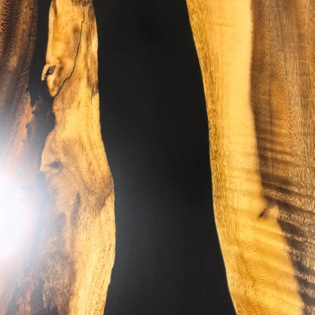 120 inch black resin river wood dining table for 10-12 people - MOOKA FURNITURE