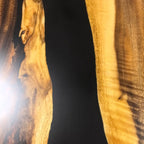 120 inch black resin river wood dining table for 10-12 people - MOOKA FURNITURE