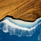 Walnut wood black resin river dining table