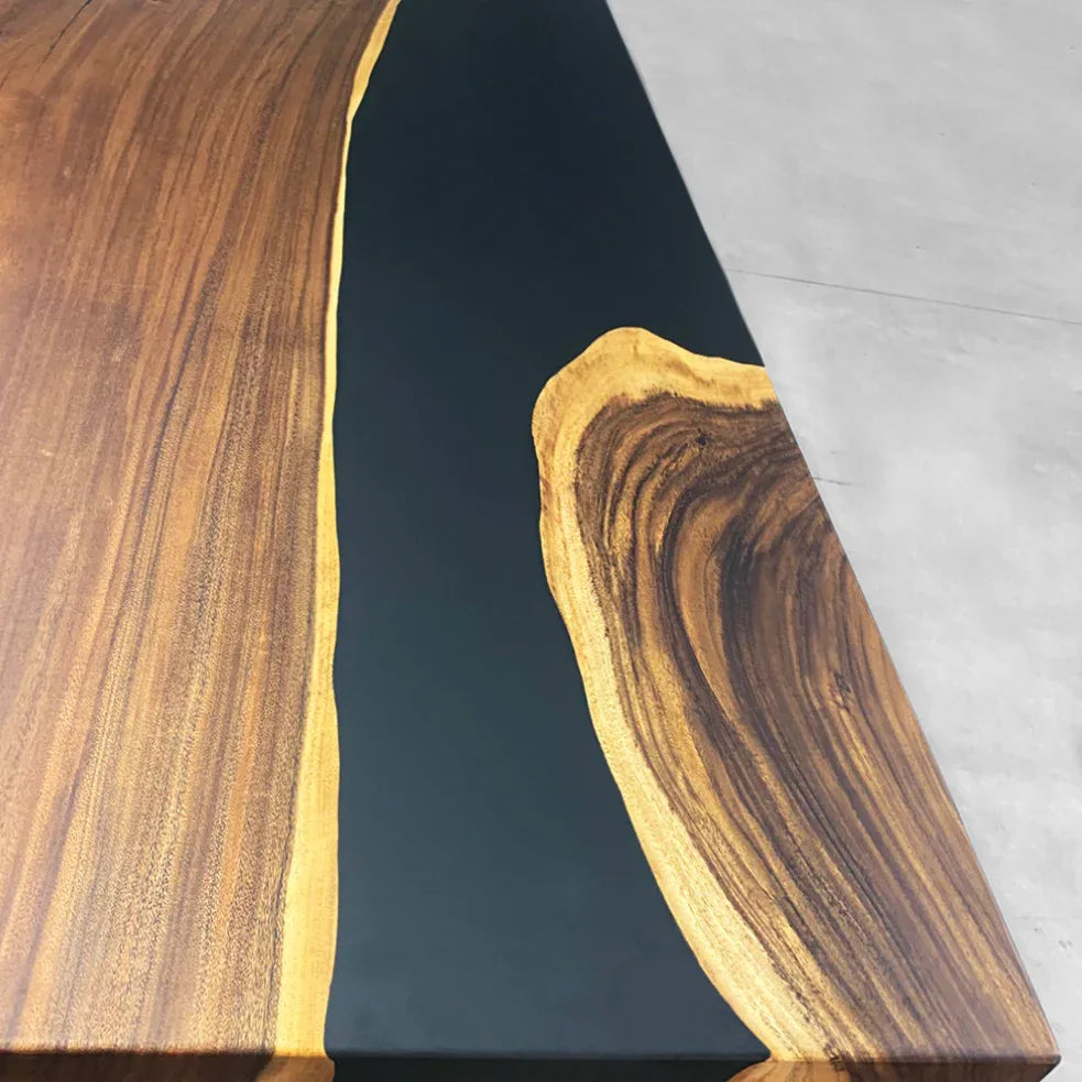 Personalized Luxury big size river table natural wood live edge dining table - MOOKA FURNITURE