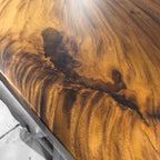 One-piece natural wood bespoke dining table for 10 people