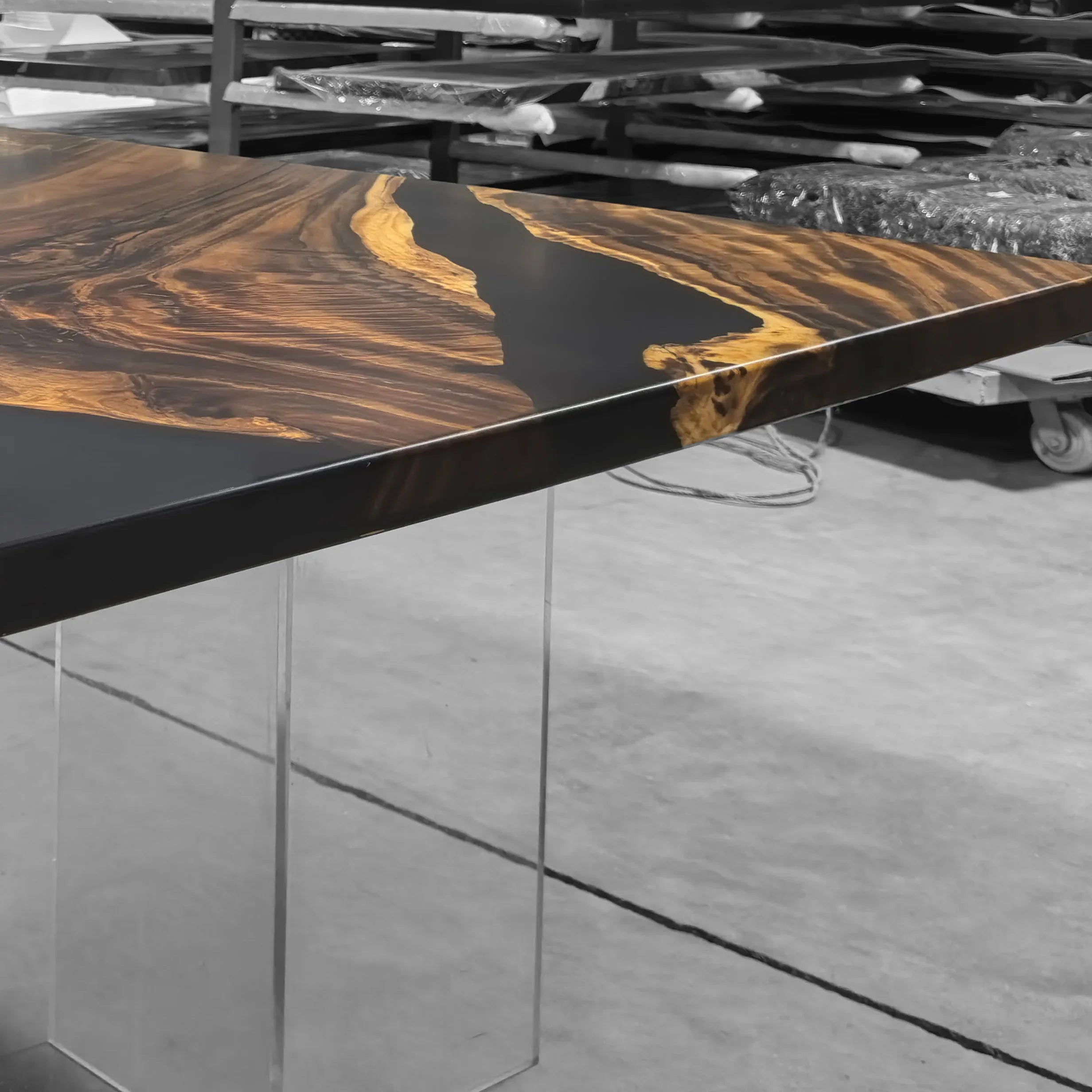 One-piece natural wood luxury vintage style dining table for 10 people - MOOKA FURNITURE