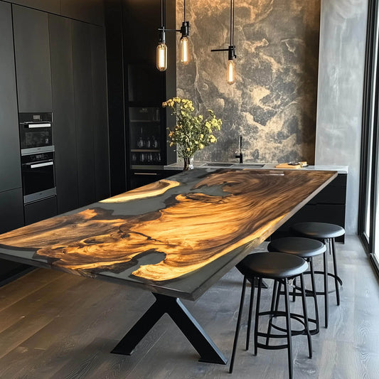 Craftsmanship single masterpiece solid wood dining table for 8 people - MOOKA FURNITURE