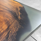 One-piece natural wood bespoke dining table for 10 people