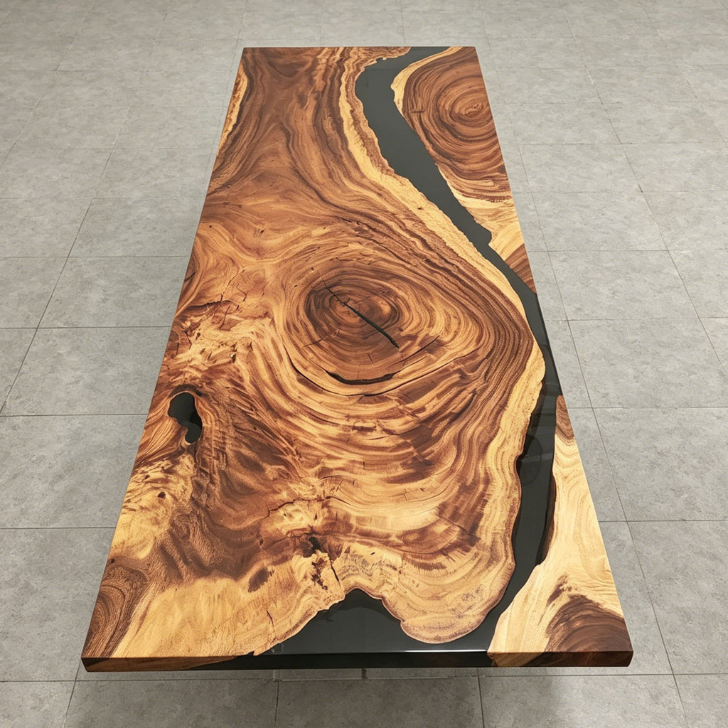 Luxury 12ft organic wood live edge  river table heirloom quality gigantic dining table