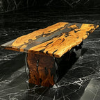 Luxury Italian olive wood river table heirloom table dining table for 6-8 seats