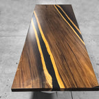10ft office meeting table made of organic wood and black resin for conference table 10-12 people - MOOKA FURNITURE