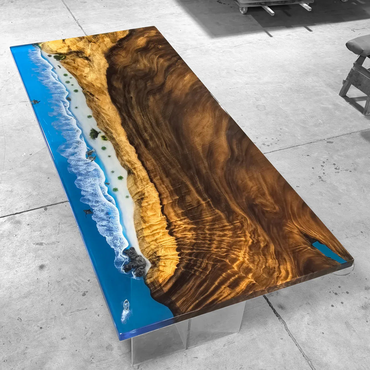 Handmade seawave costal style river table dining table for 8 people - MOOKA FURNITURE