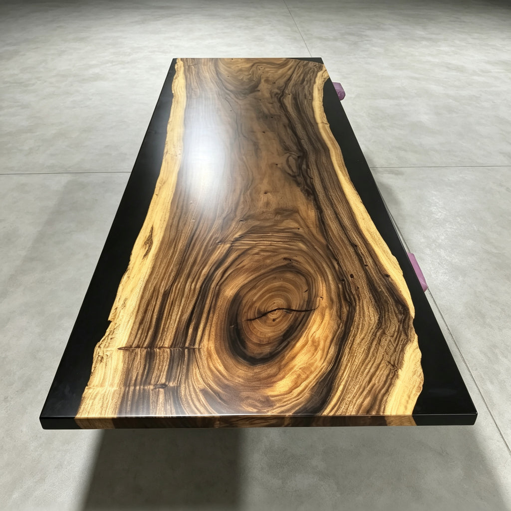 12ft Large one-piece wood river table for 12-14 people big family dining table