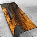 Luxury river table one piece wood dining room table for 8-10 person luxurious homes - MOOKA FURNITURE