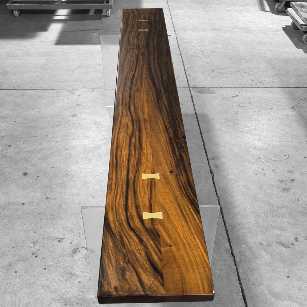 120 inch solid natural wood dining table with bench for 10-12 people