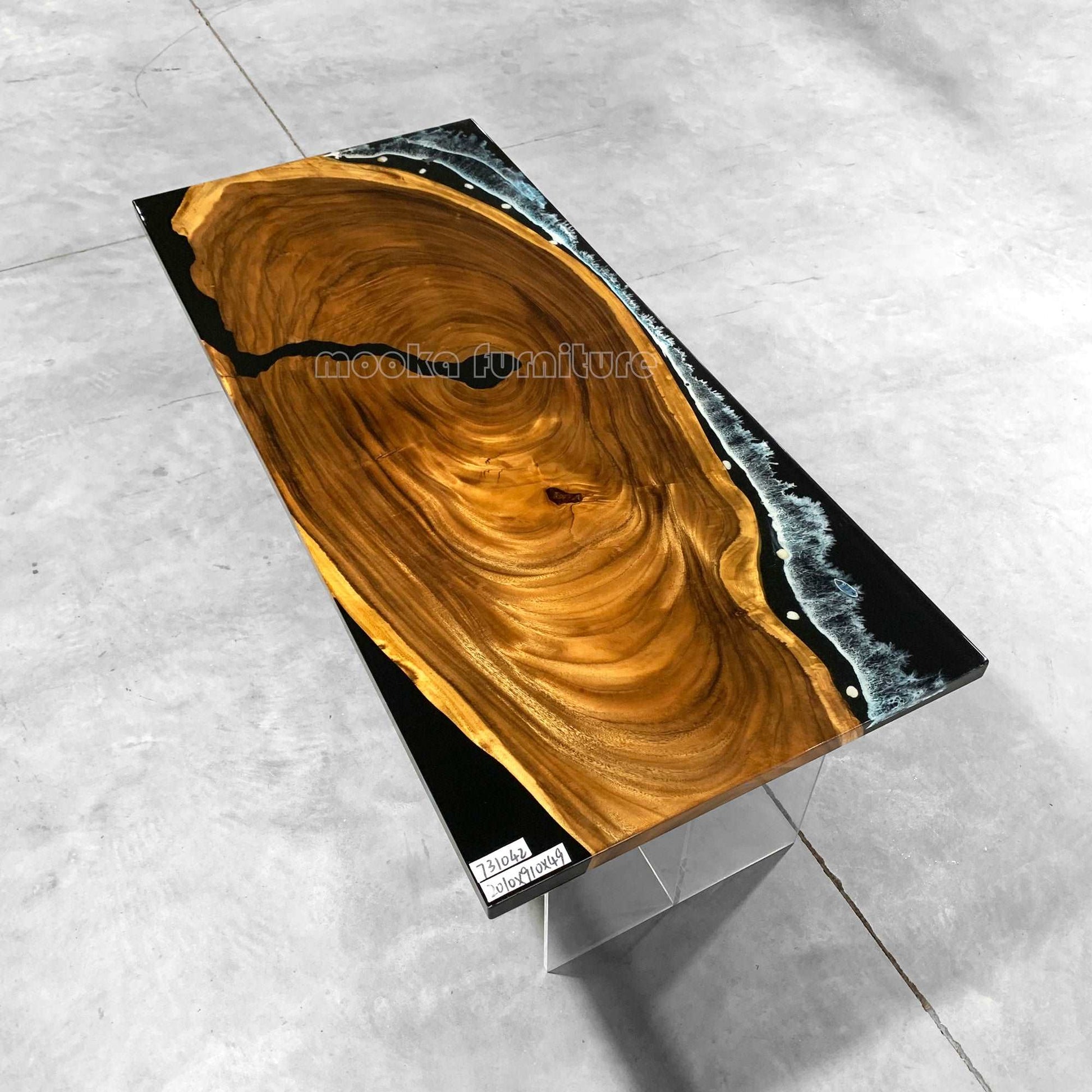 Resin Wood Dining Table - MOOKAFURNITURE