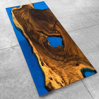 Coastal style table blue epoxy river table 8-10 seating dinner table - MOOKA FURNITURE