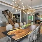 Big family dining table for 10 people black river table extra wide - MOOKA FURNITURE