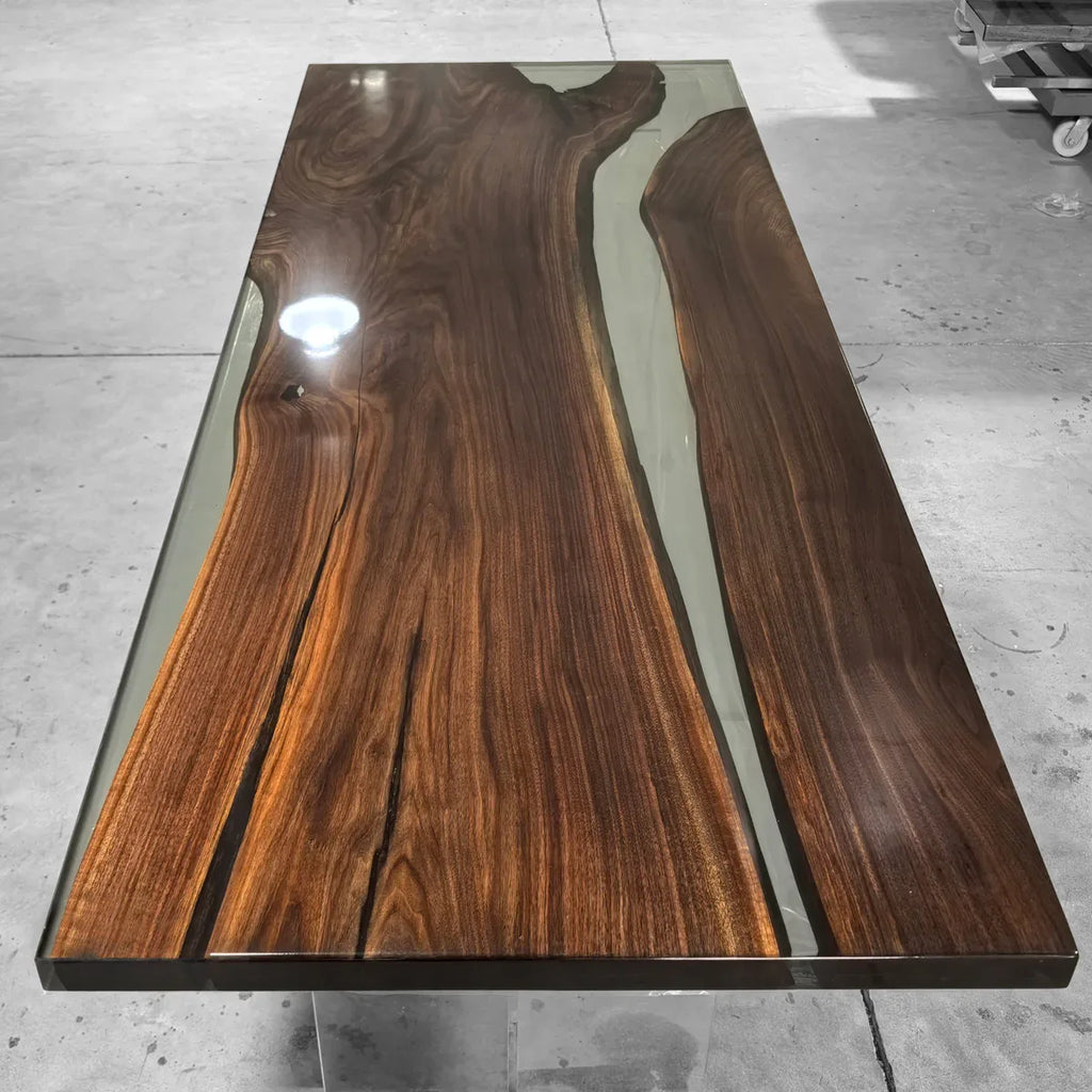 Luxury home black walnut dining table for 8-10 people - MOOKA FURNITURE