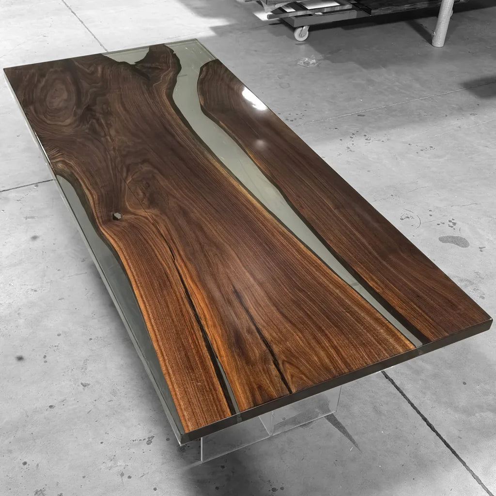 Luxury home black walnut dining table for 8-10 people - MOOKA FURNITURE