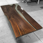 Luxury home black walnut dining table for 8-10 people - MOOKA FURNITURE