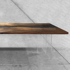 Awesome black resin wood river table for 10 pepole - MOOKA FURNITURE