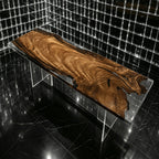 Single piece of camphor wood dining table with clear epoxy river table for 8-10 people