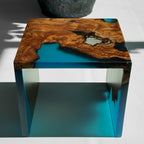Handmade exotic burl  wood sofa armrest tray  waterfall design couch cup holder best gift for the one you love