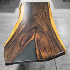 Live edge orgainic wood resin river table dining table 6-8 people - MOOKA FURNITURE