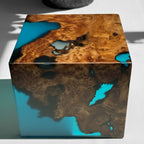Handmade exotic burl  wood sofa armrest tray  waterfall design couch cup holder best gift for the one you love