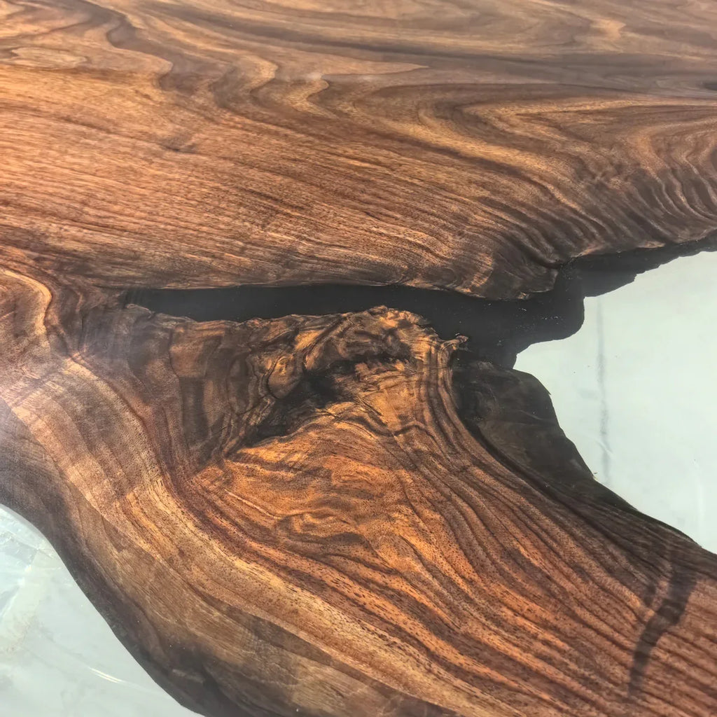 Luxury home black walnut dining table for 8-10 people - MOOKA FURNITURE