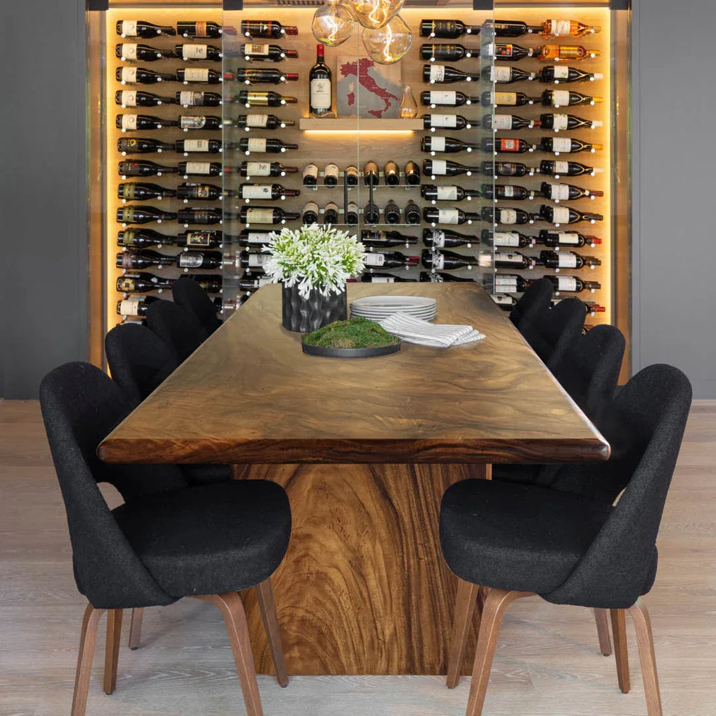 9ft Custom made Wood waterfall dining table - MOOKA FURNITURE