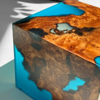 Handmade exotic burl  wood sofa armrest tray  waterfall design couch cup holder best gift for the one you love