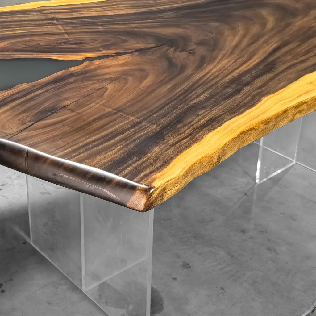 Live edge orgainic wood resin river table dining table 6-8 people - MOOKA FURNITURE