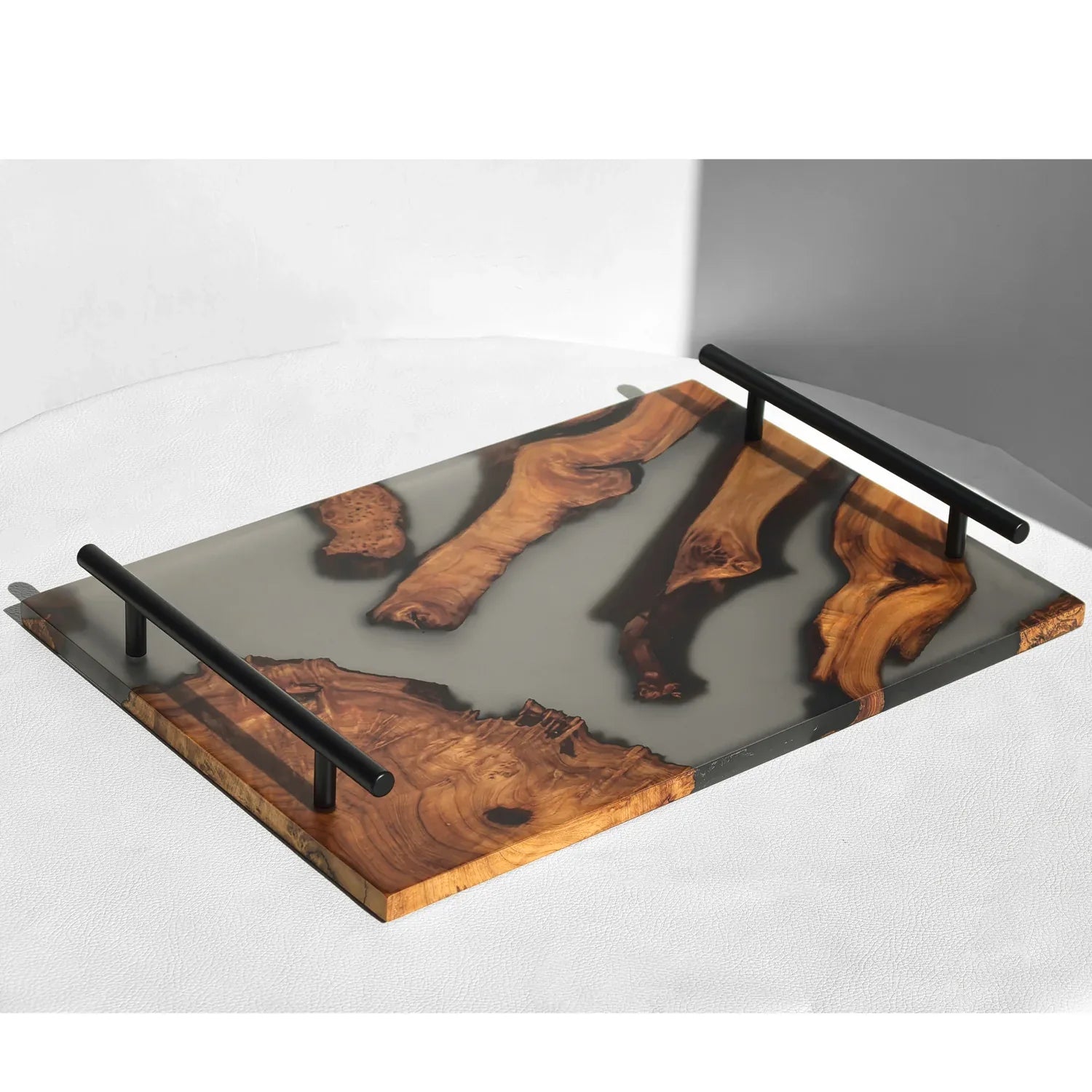 Boutique serving tray kitchen Cheese epoxy wood Board with handles best gift with gift box - MOOKA FURNITURE