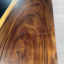 Load image into Gallery viewer, Walnut wood black resin river dining table