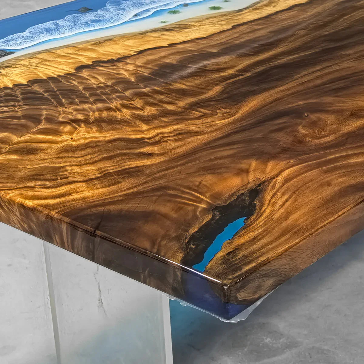 Handmade seawave costal style river table dining table for 8 people - MOOKA FURNITURE