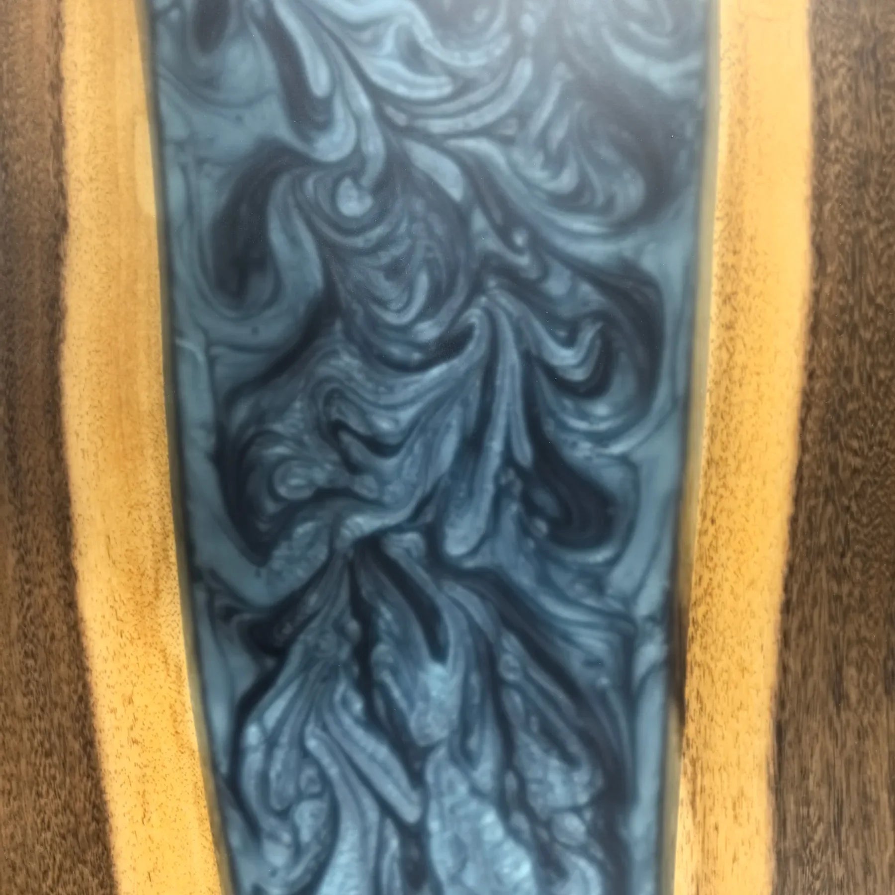 Metallic ocean blue resin river table 10-12 person dining table - MOOKA FURNITURE