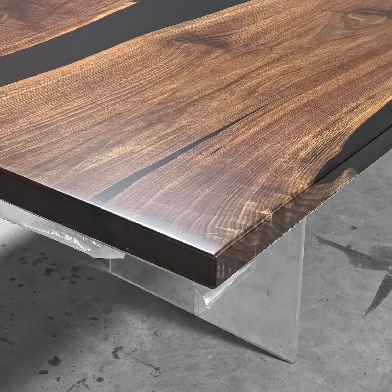 12ft dark walnut custom river table for 12-14 seats conference table boardroom table communal table - MOOKA FURNITURE