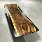 12ft Large one-piece wood river table for 12-14 people big family dining table