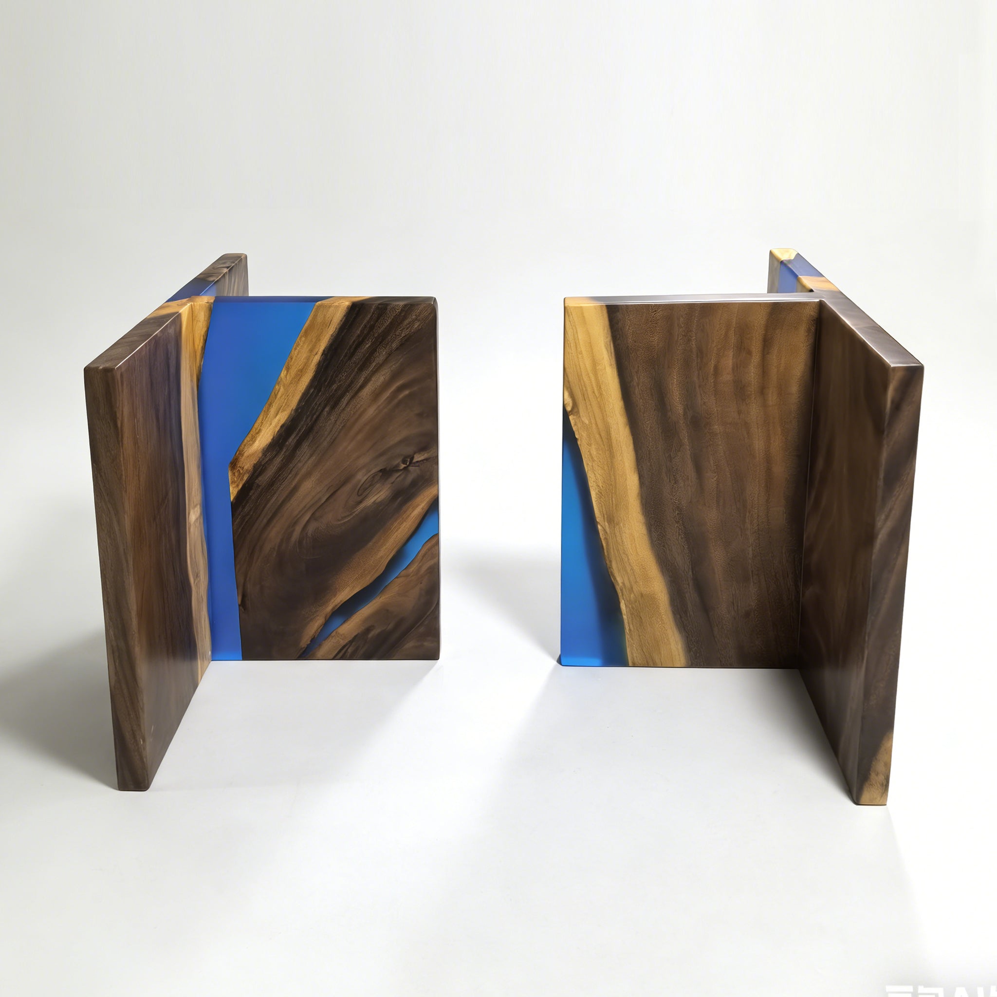 Custom made T base 28" height matching to Parota walnut wood table top for 8-10 people