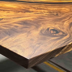 Massive table in 12 ft for 14 person solid wood river epoxy conference table custom made - MOOKA FURNITURE