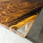 One piece natural wood with clear epoxy dining table for 6-8 people - MOOKA FURNITURE