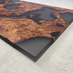 Set of 6 wood and transparent grey epoxy river Wall Art live edge Wall Decor Home decor Wall hanging Unique Home Gift - MOOKA FURNITURE